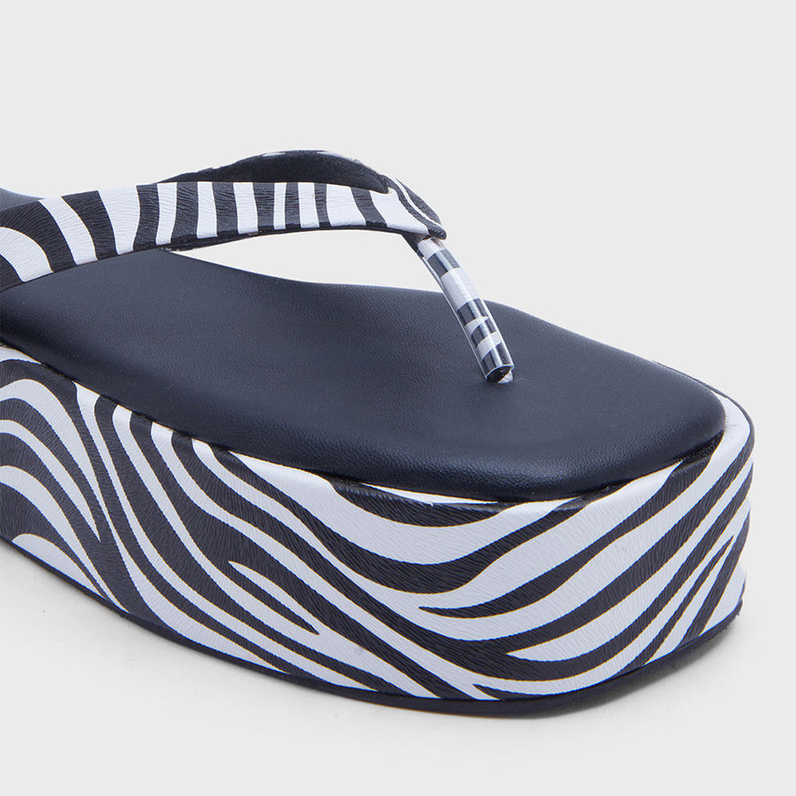 On-trend Black and White Zebra Platform Heels