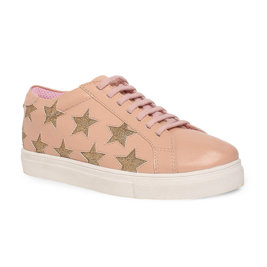 Della Pink & Rose Gold Star Sneakers