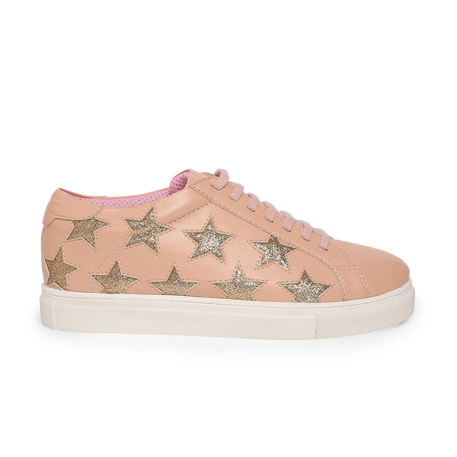 Della Pink & Rose Gold Star Sneakers