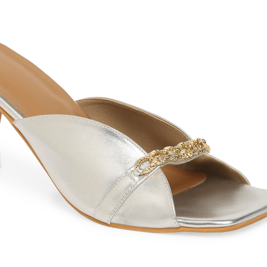 Isabella Elegant Silver Heels