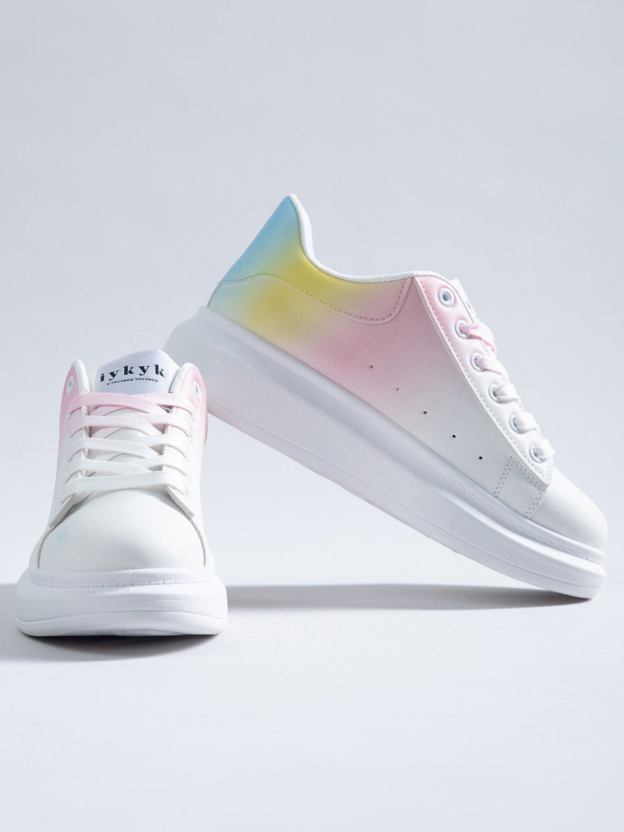 Designer Ombre Pink and Yellow Casual Sneakers