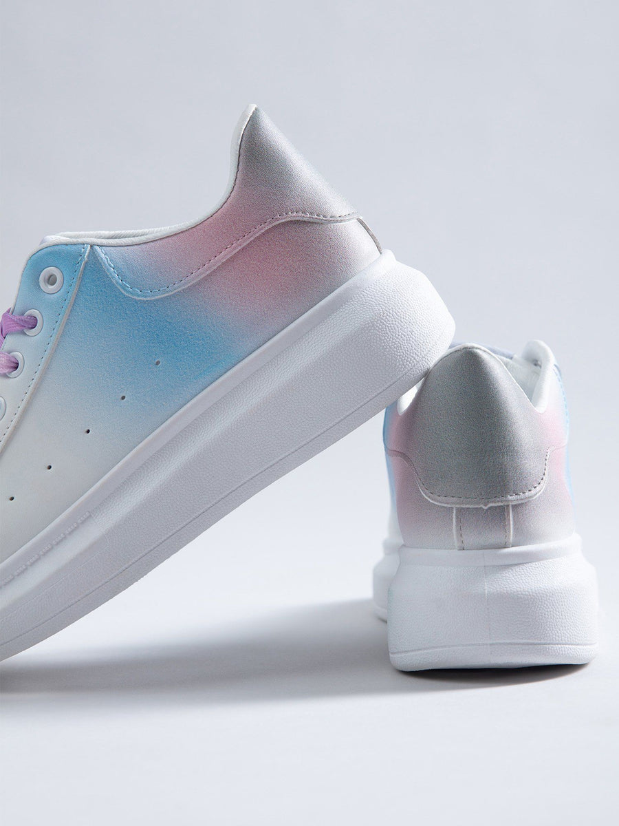 Designer Ombre Blue and Pink Sneakers