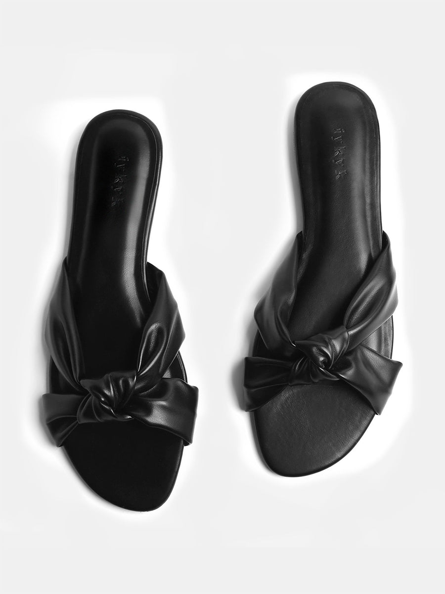 Classic Black Bow Knot Slip-on Flats