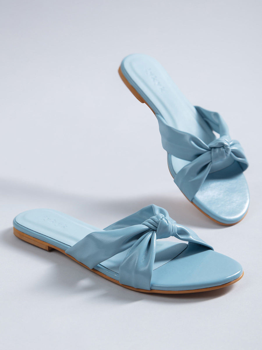 Classic Blue Bow Knot Slip-on Flats