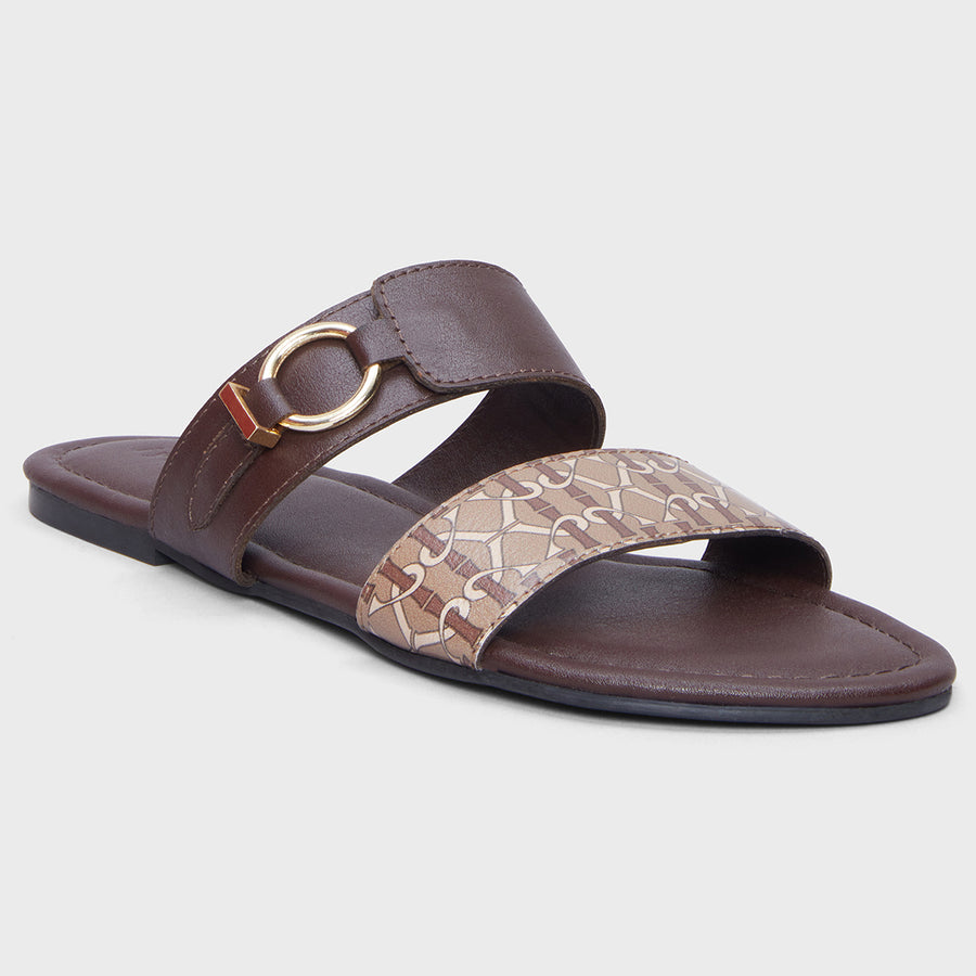 Brown-Is-The-New-Black Monogram Double Strap Flats