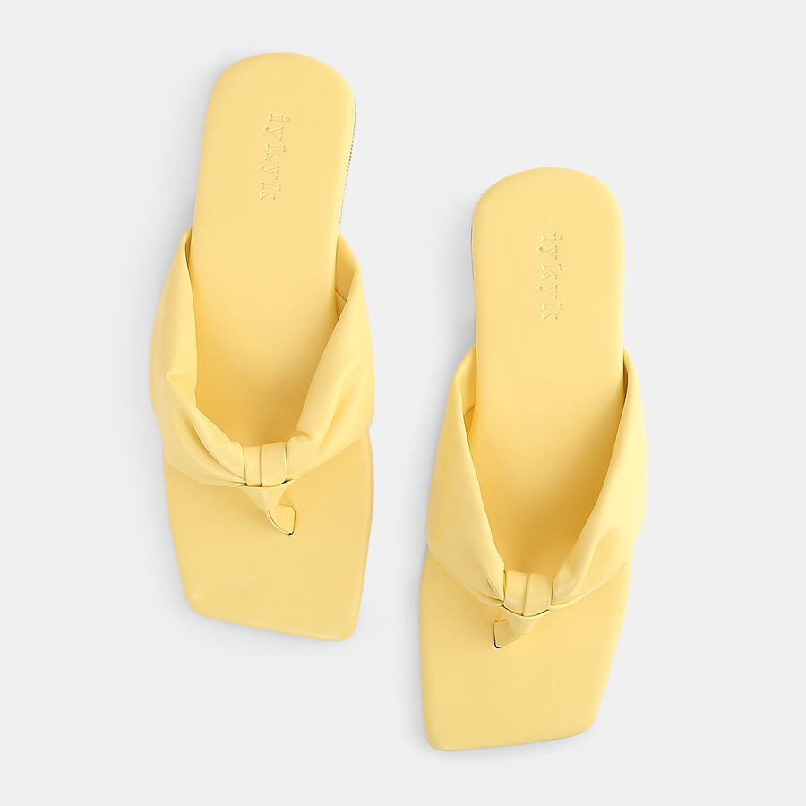 Trendy Yellow Strap Slip-on Flats