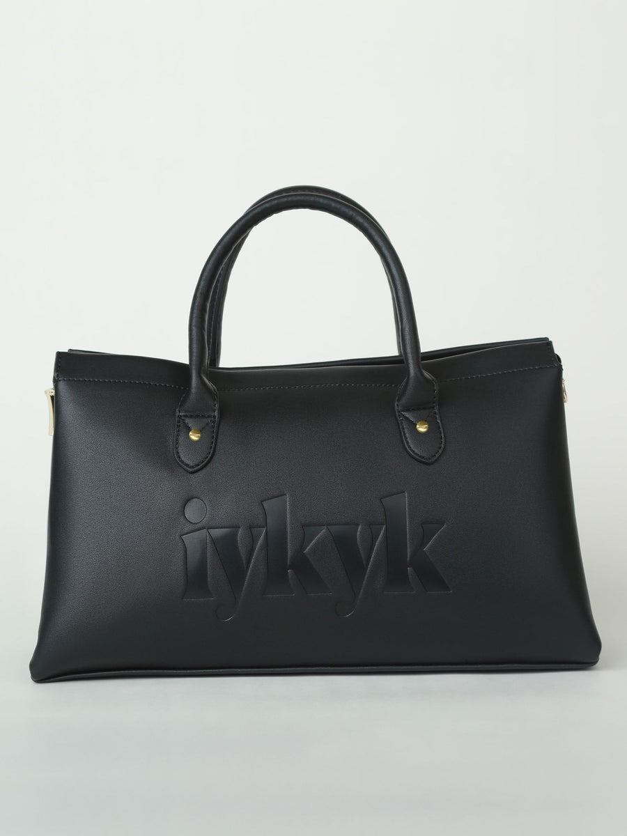 Classic Black Textured Handbag