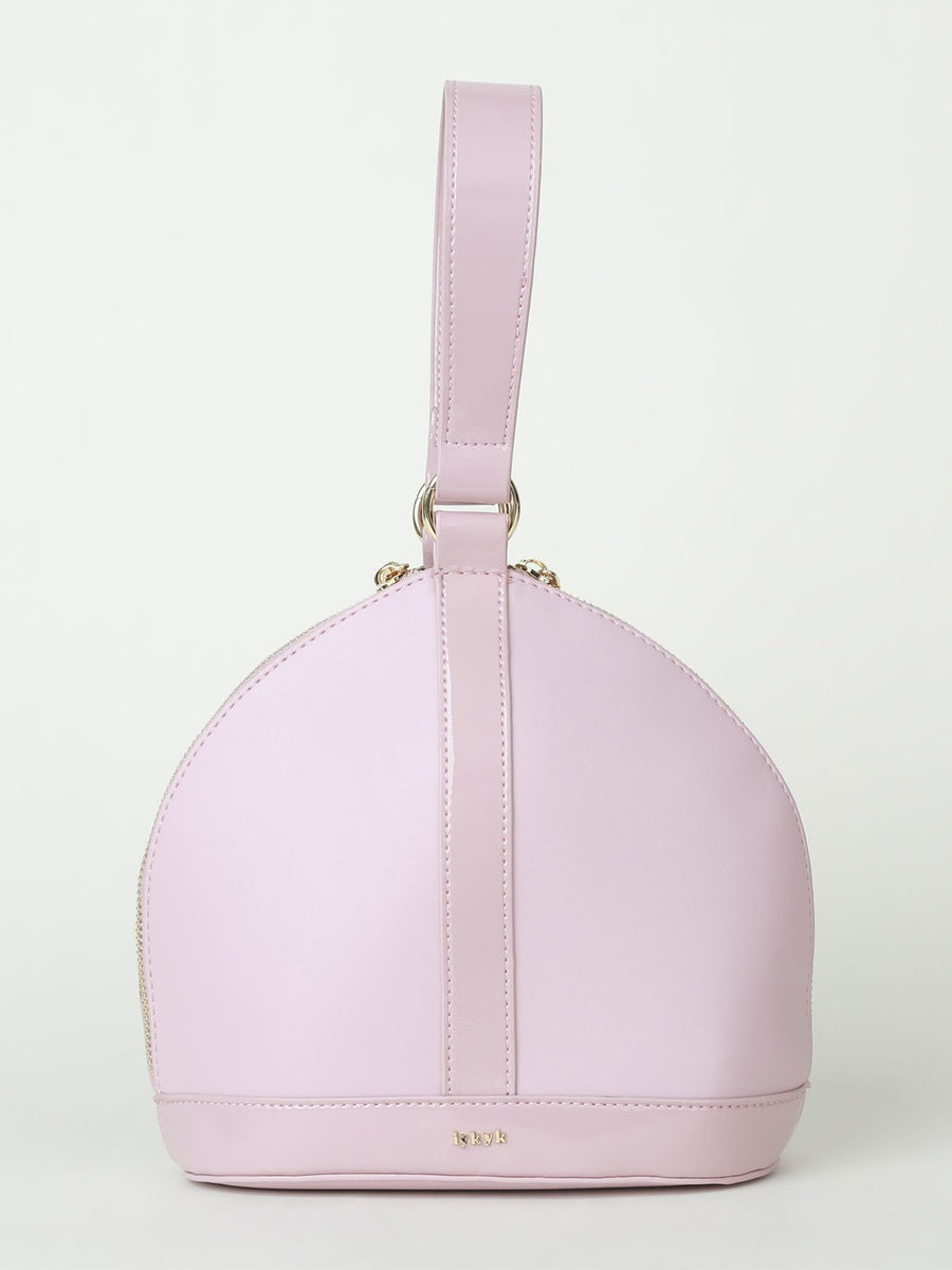 Compact Pink Stuctured Sling Bag