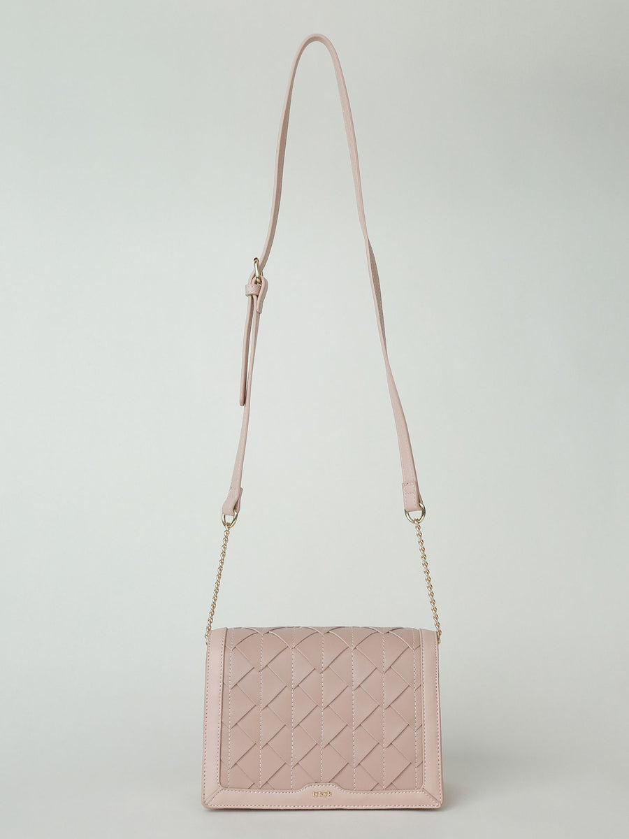 Compact Pink Applique Sling Bag