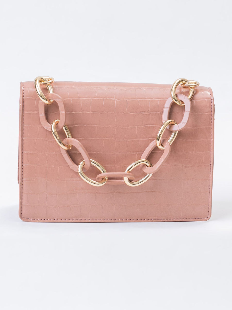 Textured Rust Sling with Link Chain