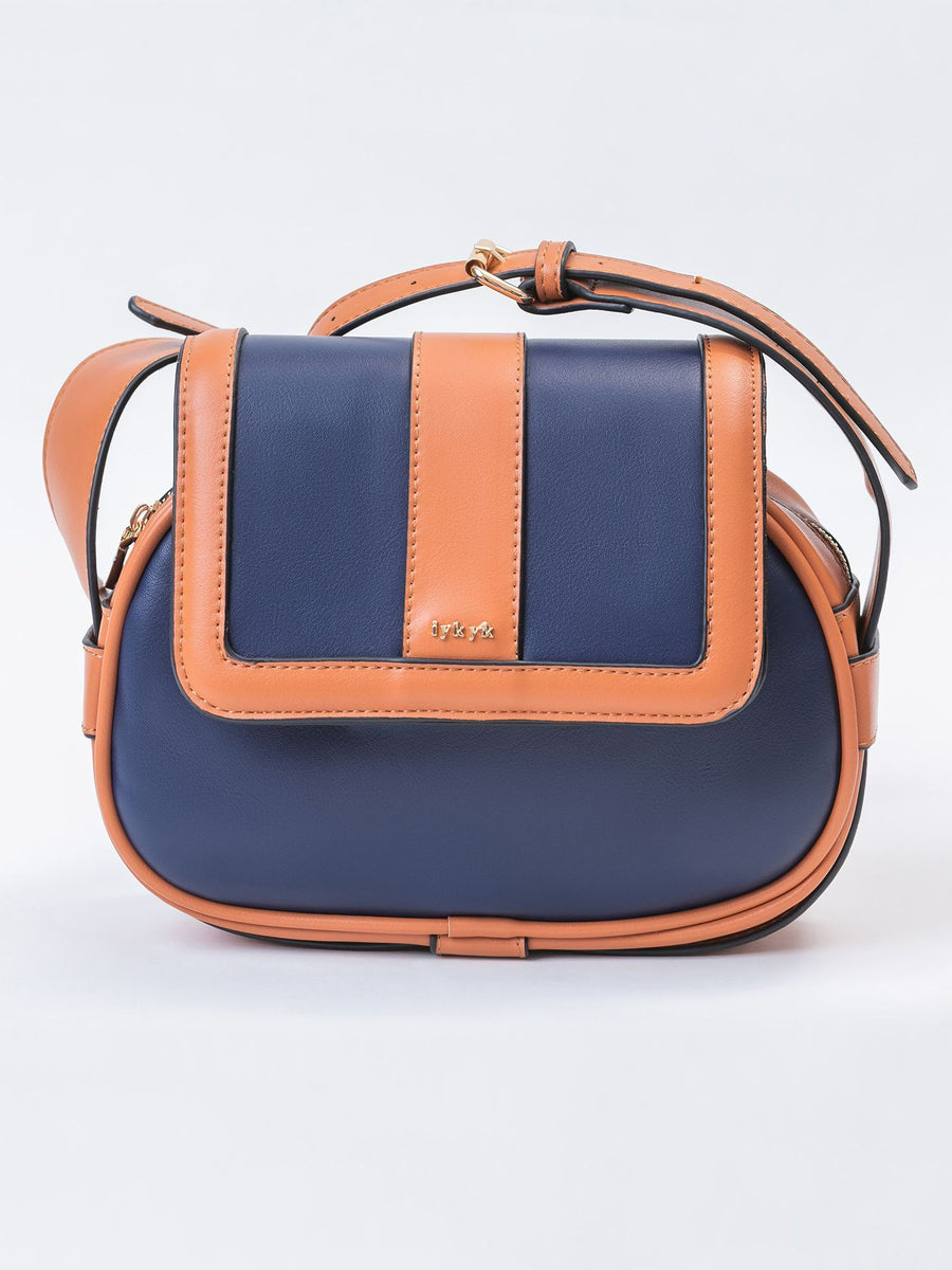 Boho Navy Blue Burnt Orange Saddle Bag