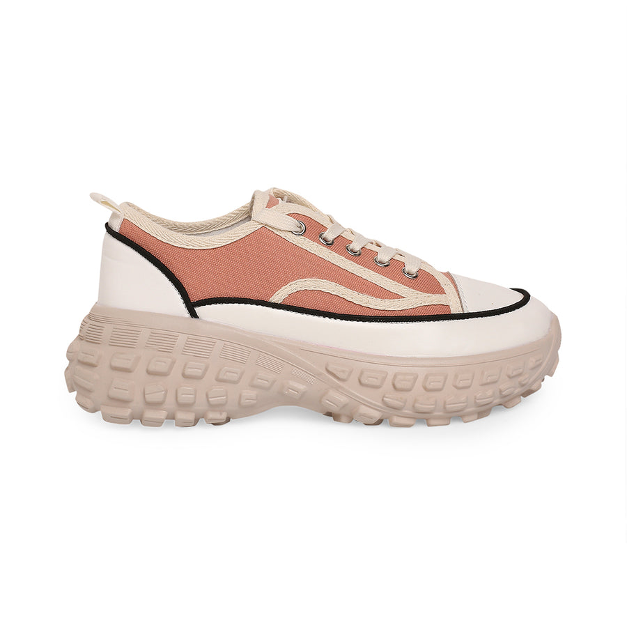 Blush Pink Chunky Platform Sneakers