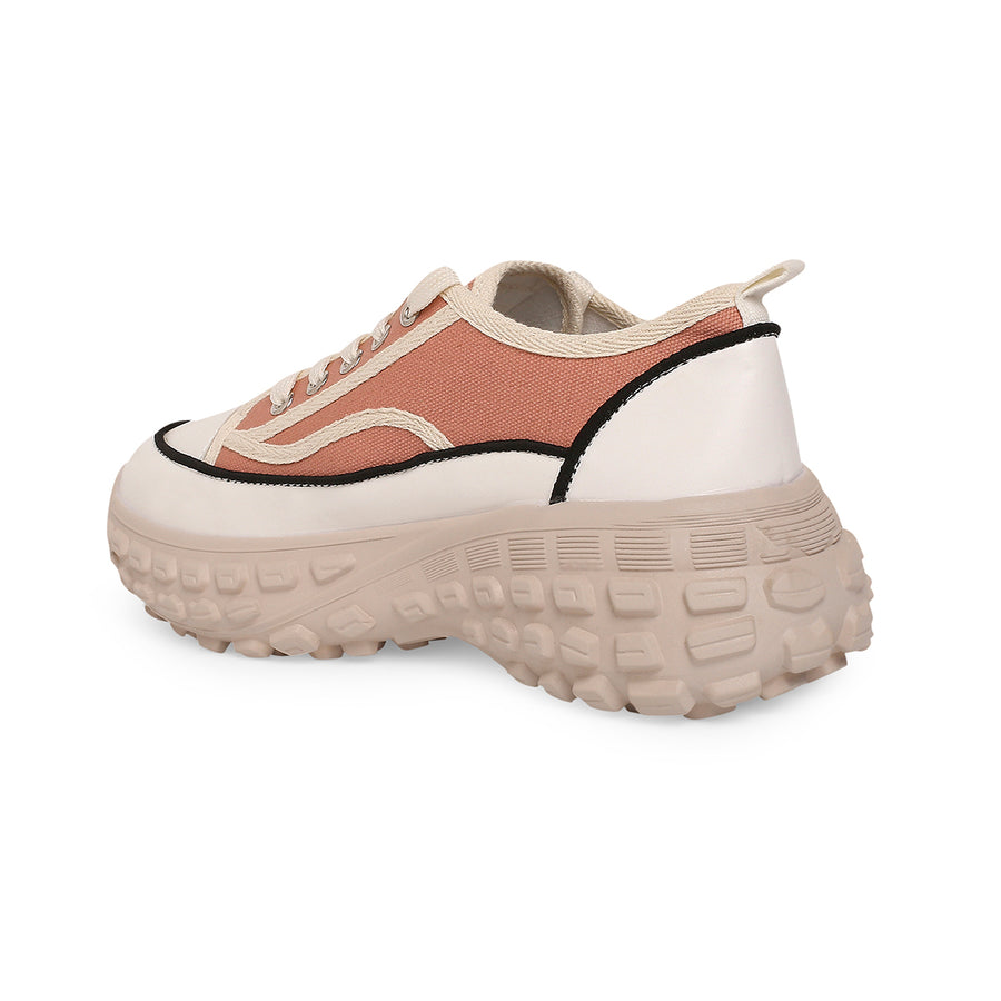 Blush Pink Chunky Platform Sneakers