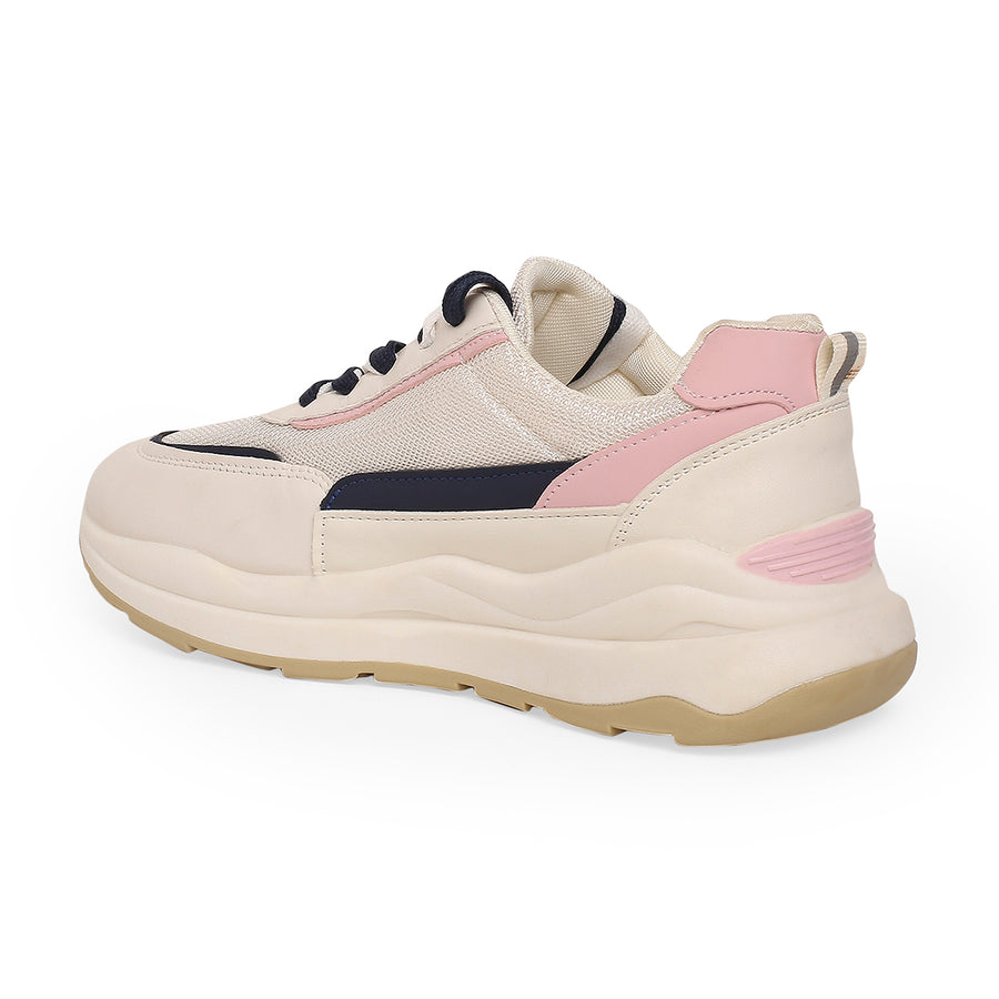 Classic Off-White & Pink Sneakers