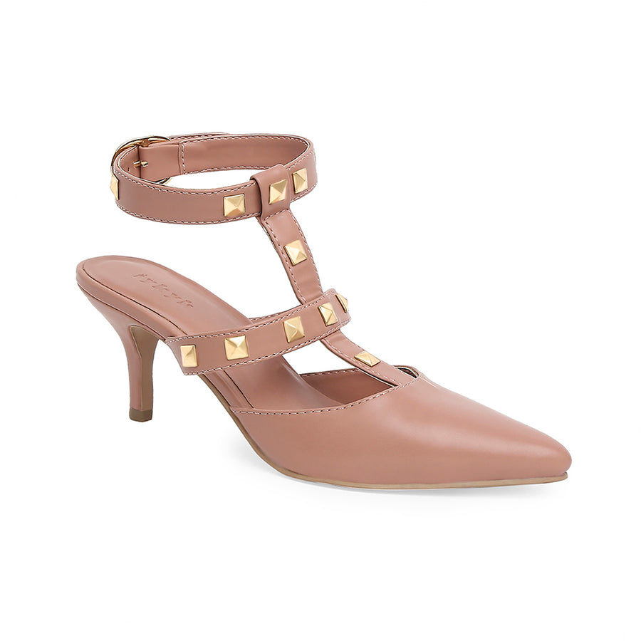 Buy Mango women slip on high heel shoes blush pink Online | Brands For Less