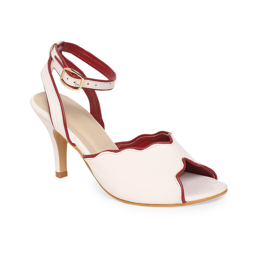 Sierra Stylish White & Red Heels
