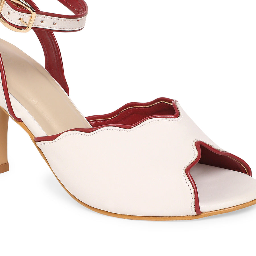 Sierra Stylish White & Red Heels
